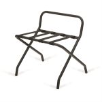 Steel High Back Luggage Rack, Black with Black Straps